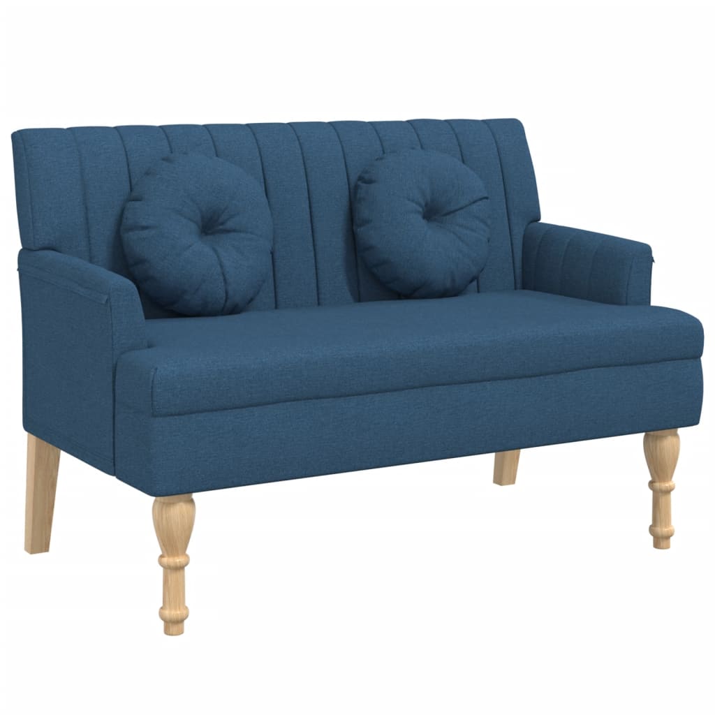 Panca con Cuscini Blu 113x64,5x75,5 cm in Tessuto - homemem39