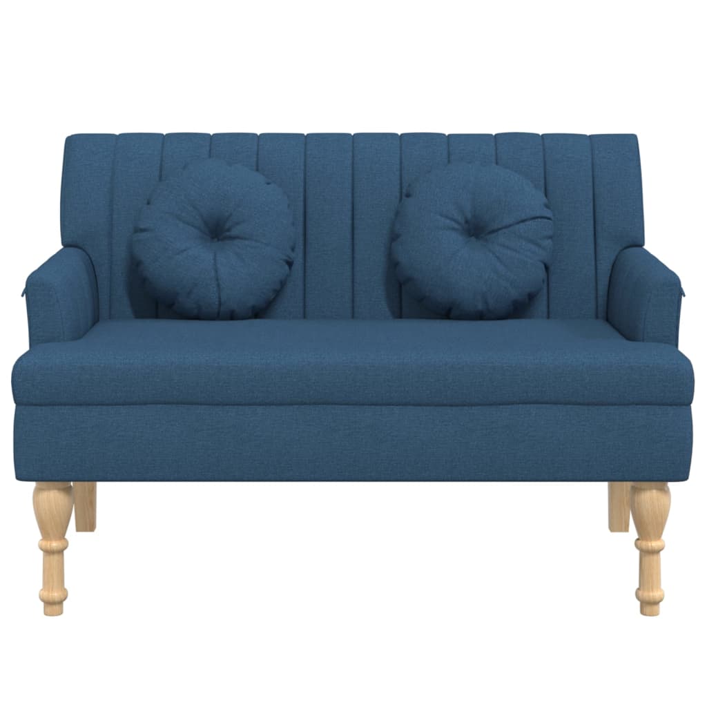 Panca con Cuscini Blu 113x64,5x75,5 cm in Tessuto - homemem39