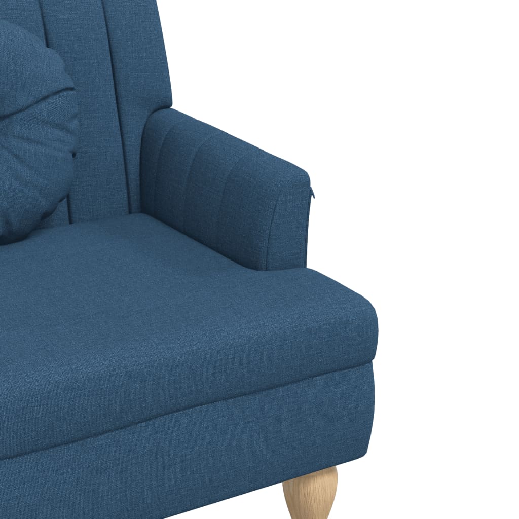 Panca con Cuscini Blu 113x64,5x75,5 cm in Tessuto - homemem39