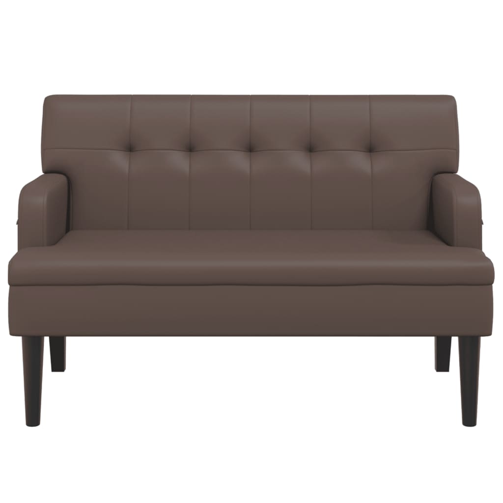 Panca con Schienale Marrone 112x65,5x75 cm in Similpelle - homemem39