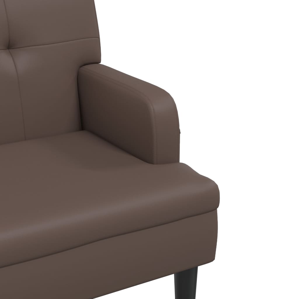 Panca con Schienale Marrone 112x65,5x75 cm in Similpelle - homemem39