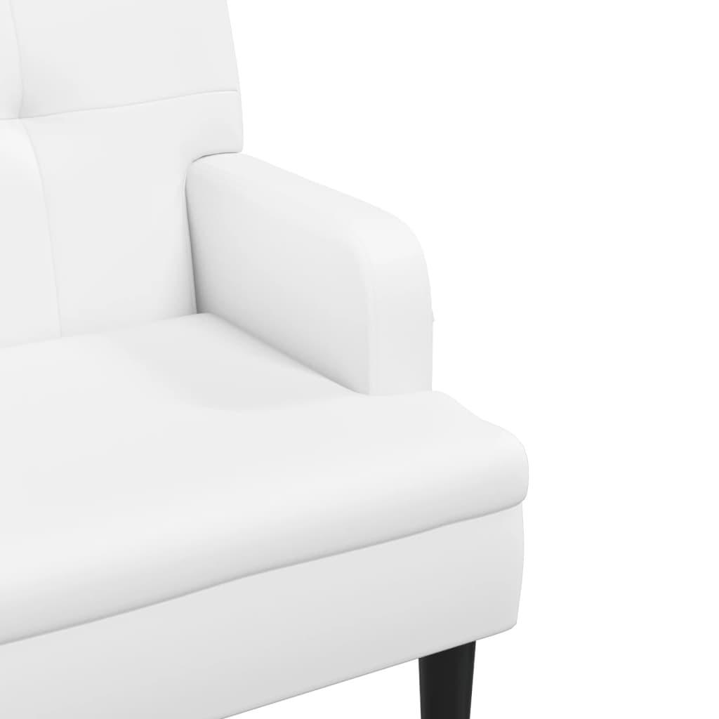 Panca con Schienale Bianca 112x65,5x75 cm in Similpelle - homemem39