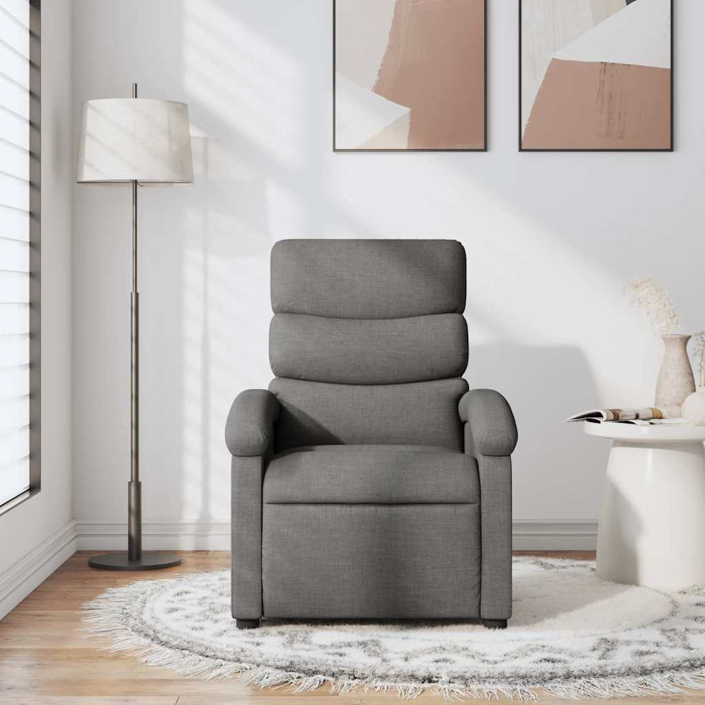 Poltrona Reclinabile in Tessuto Grigio Scuro - homemem39