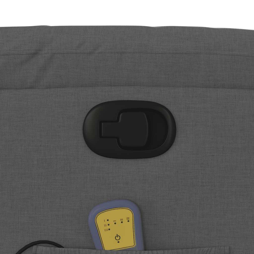 Poltrona Massaggiante Reclinabile Grigio Scuro in Tessuto