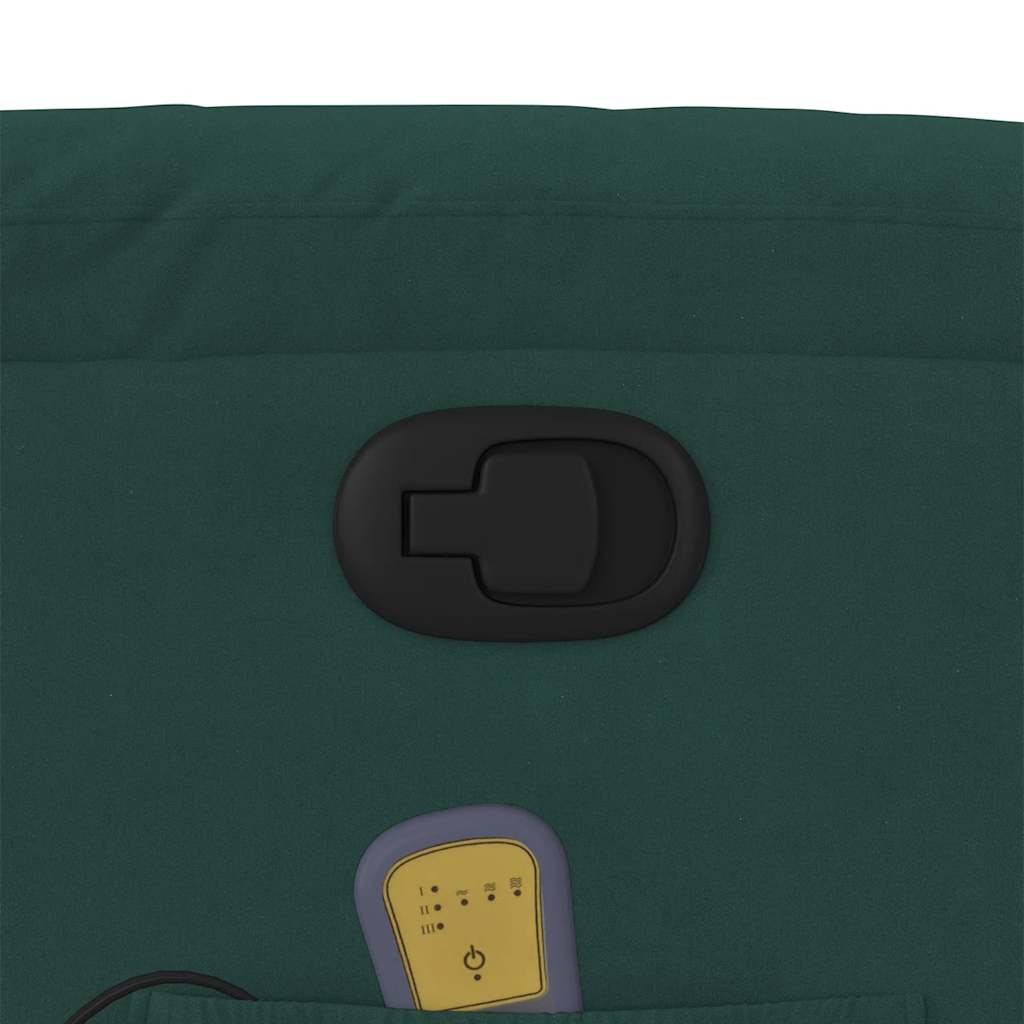 Poltrona Massaggiante Reclinabile Verde Scuro in Velluto - homemem39