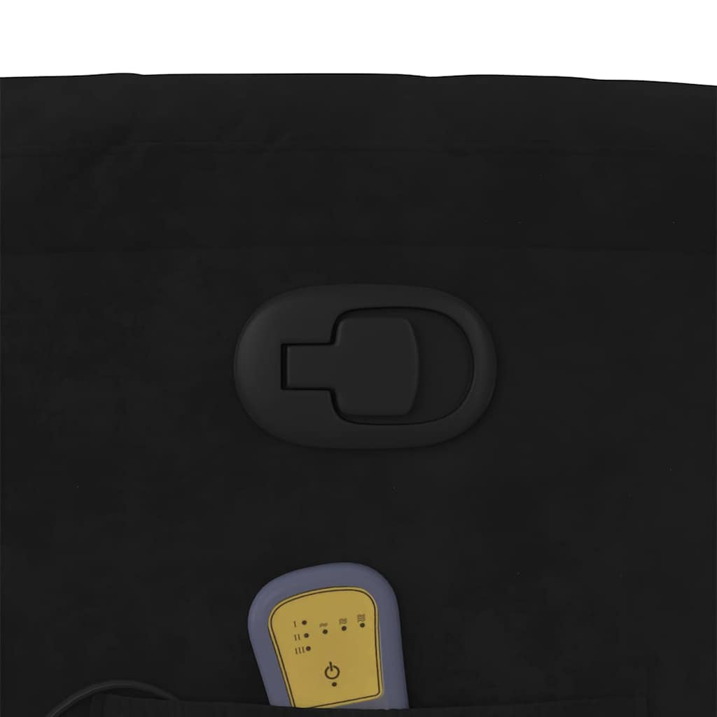 Poltrona Massaggiante Reclinabile Nera in Velluto - homemem39