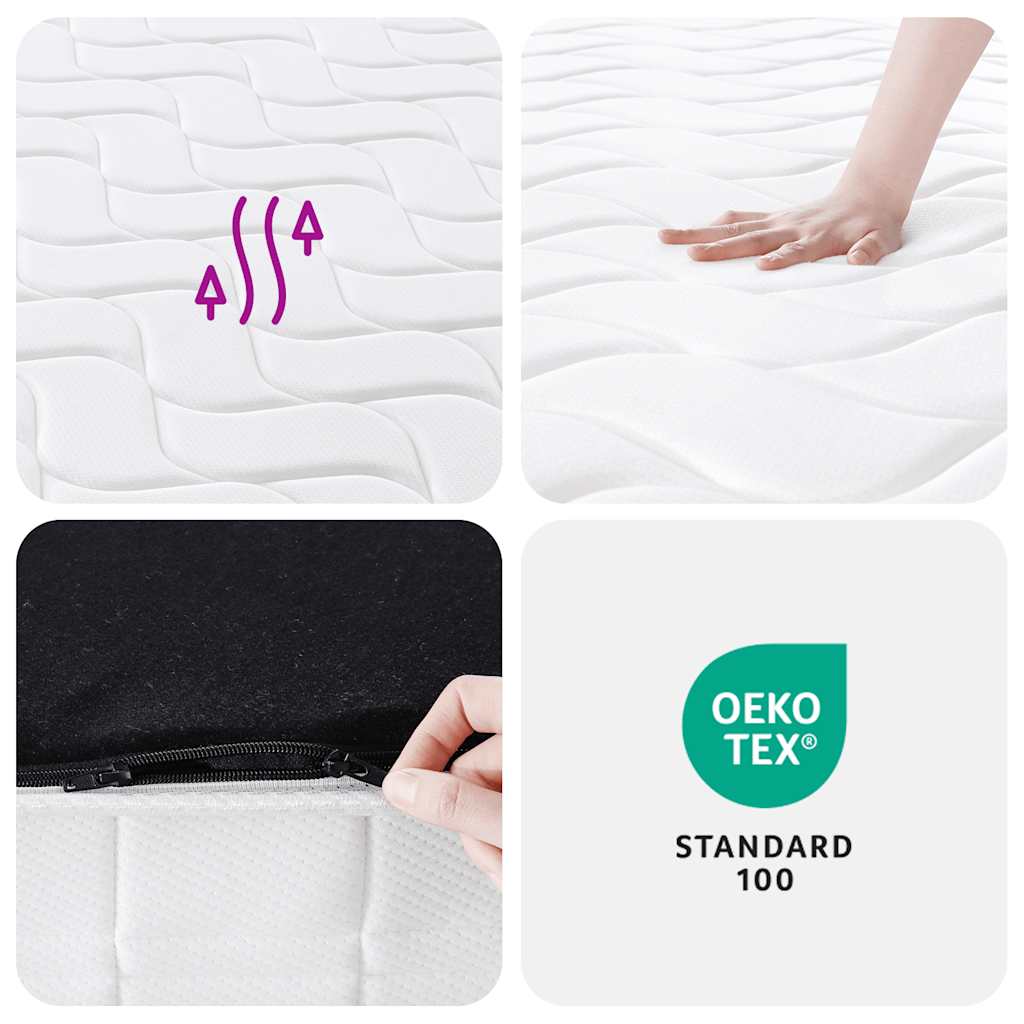 Materasso a Molle Insacchettate Medio Rigido 200x200 cm | homemem39