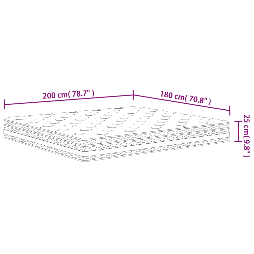 Materasso a Molle Insacchettate Medio 180x200 cm - homemem39