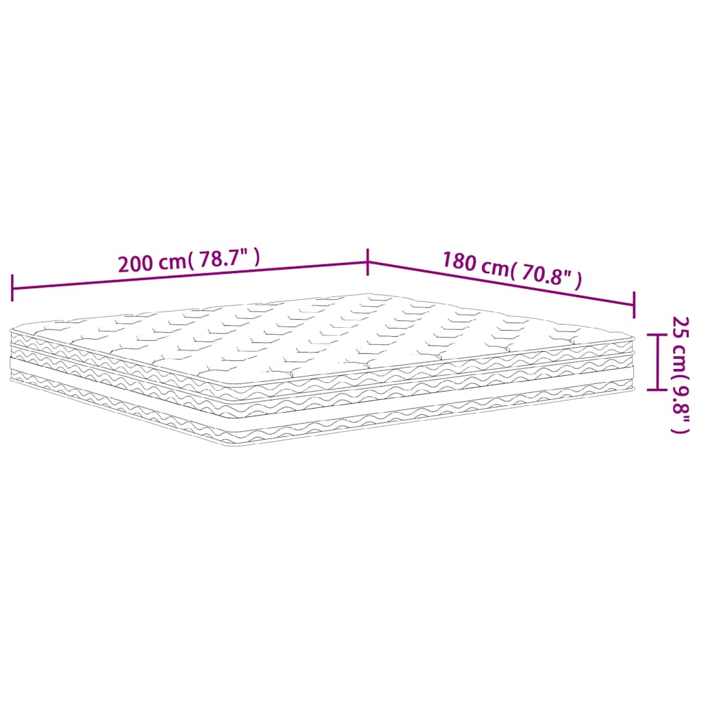 Materasso a Molle Insacchettate Medio 180x200 cm | homemem39