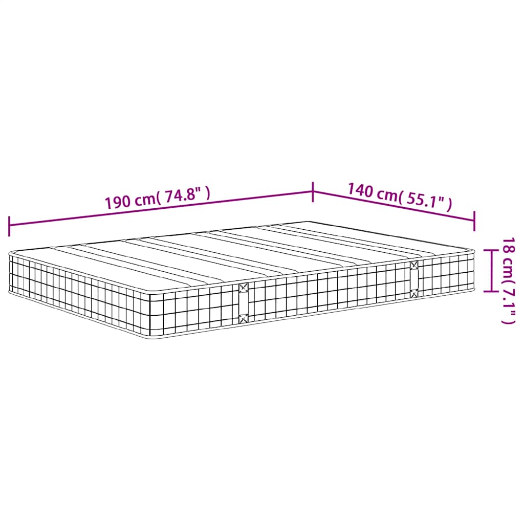 Materasso a Molle Bonnel Medio 140x190 cm | homemem39