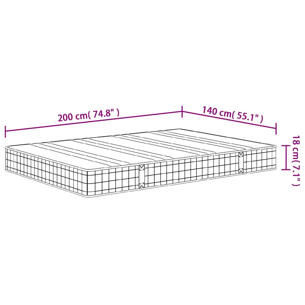 Materasso a Molle Bonnel Medio 140x200 cm - homemem39