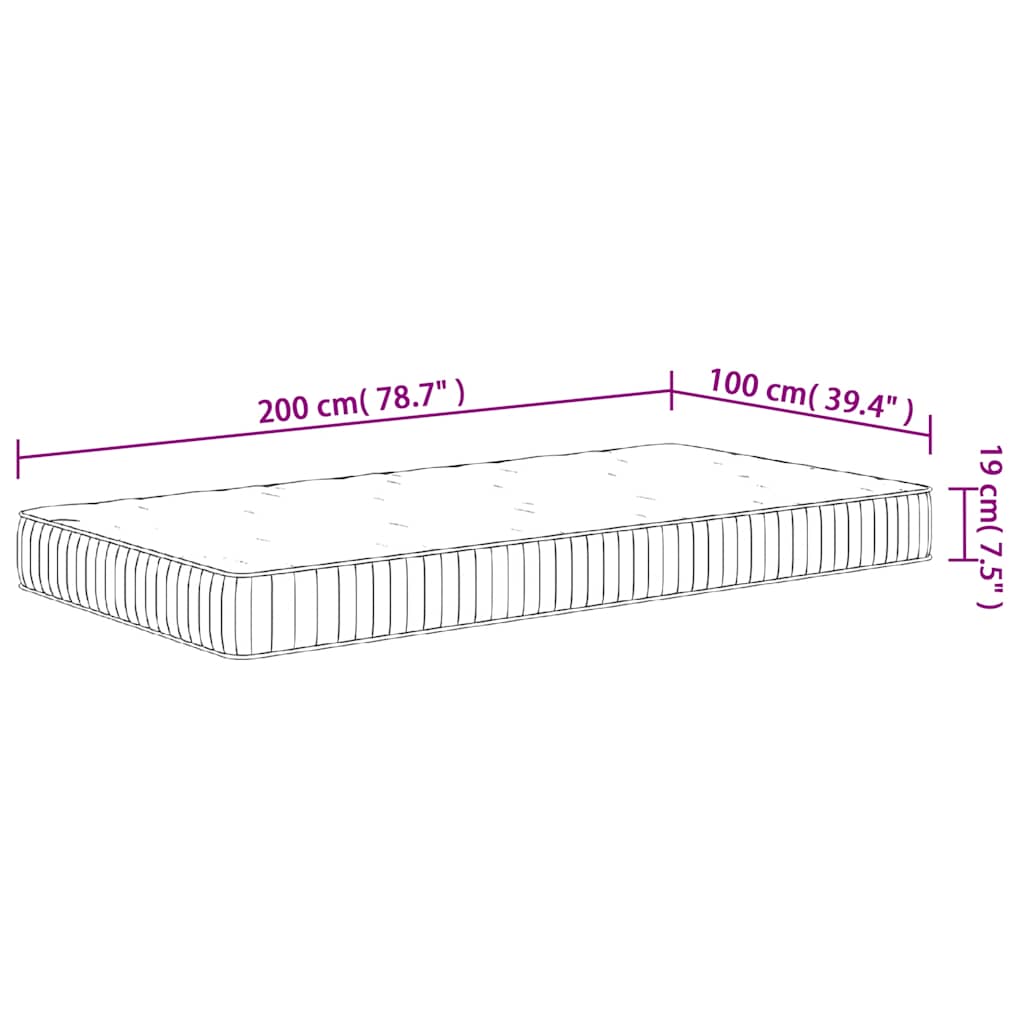Materasso a Molle Insacchettate Medio 100x200 cm | homemem39