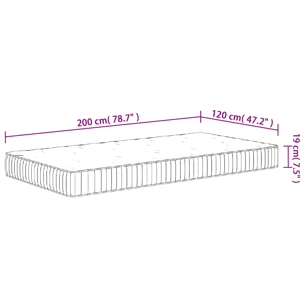 Materasso a Molle Insacchettate Medio 120x200 cm | homemem39