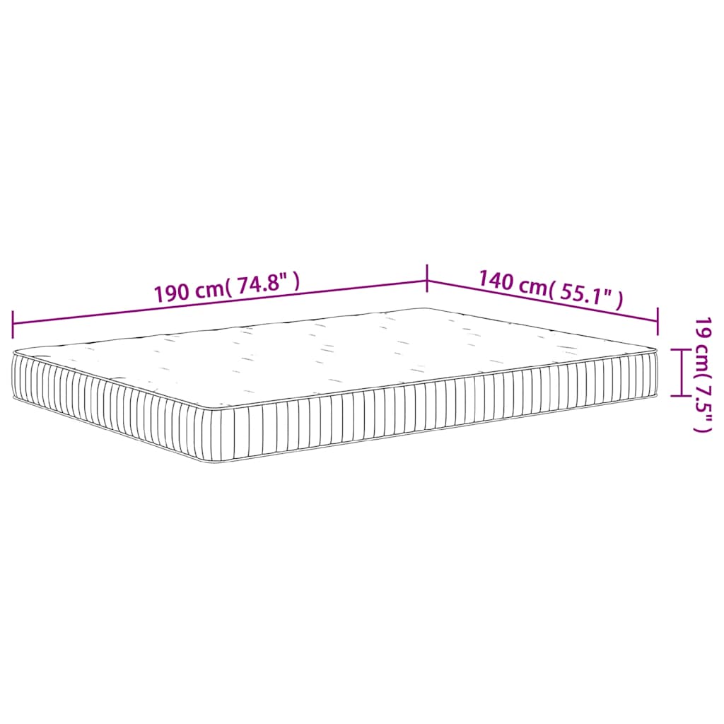Materasso a Molle Insacchettate Medio 140x190 cm | homemem39