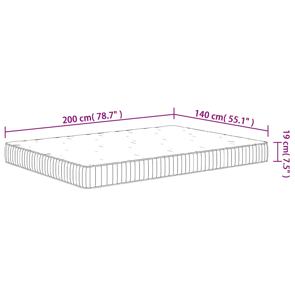 Materasso a Molle Insacchettate Medio 140x200 cm | homemem39
