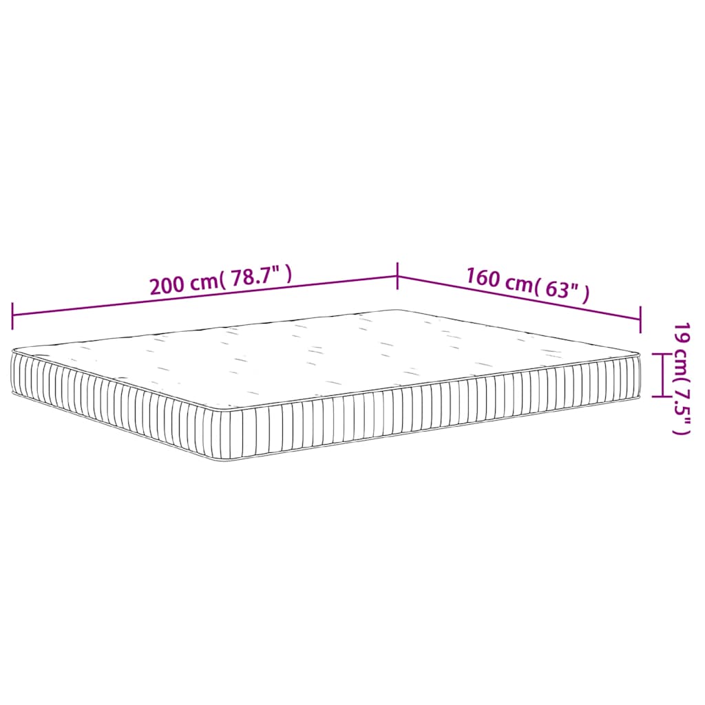 Materasso a Molle Insacchettate Medio 160x200 cm - homemem39