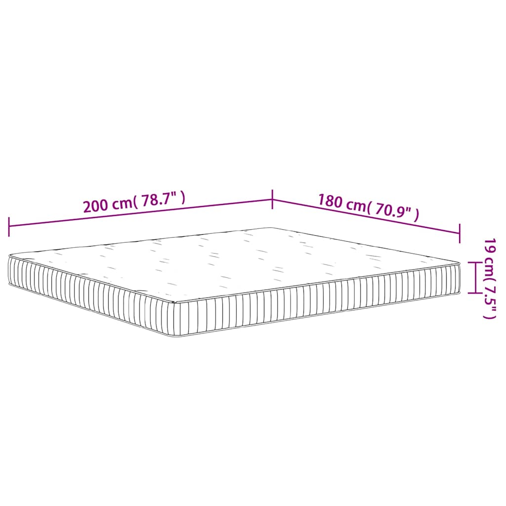 Materasso a Molle Insacchettate Medio 180x200 cm | homemem39