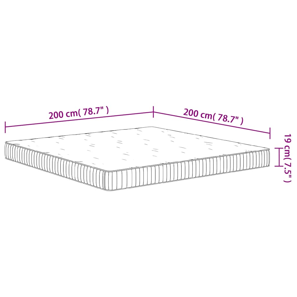 Materasso a Molle Insacchettate Medio 200x200 cm | homemem39