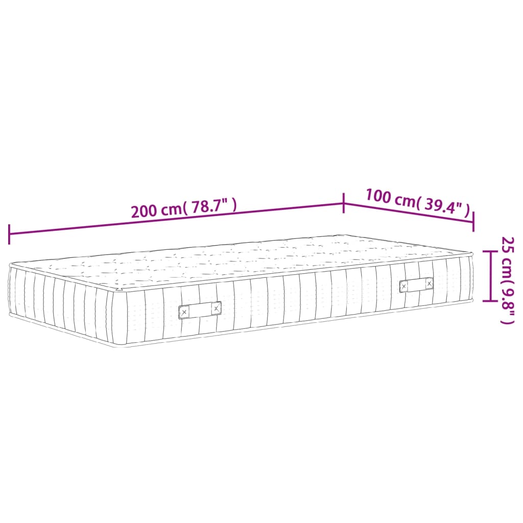 Materasso a Molle Insacchettate Medio Rigido 100x200 cm | homemem39