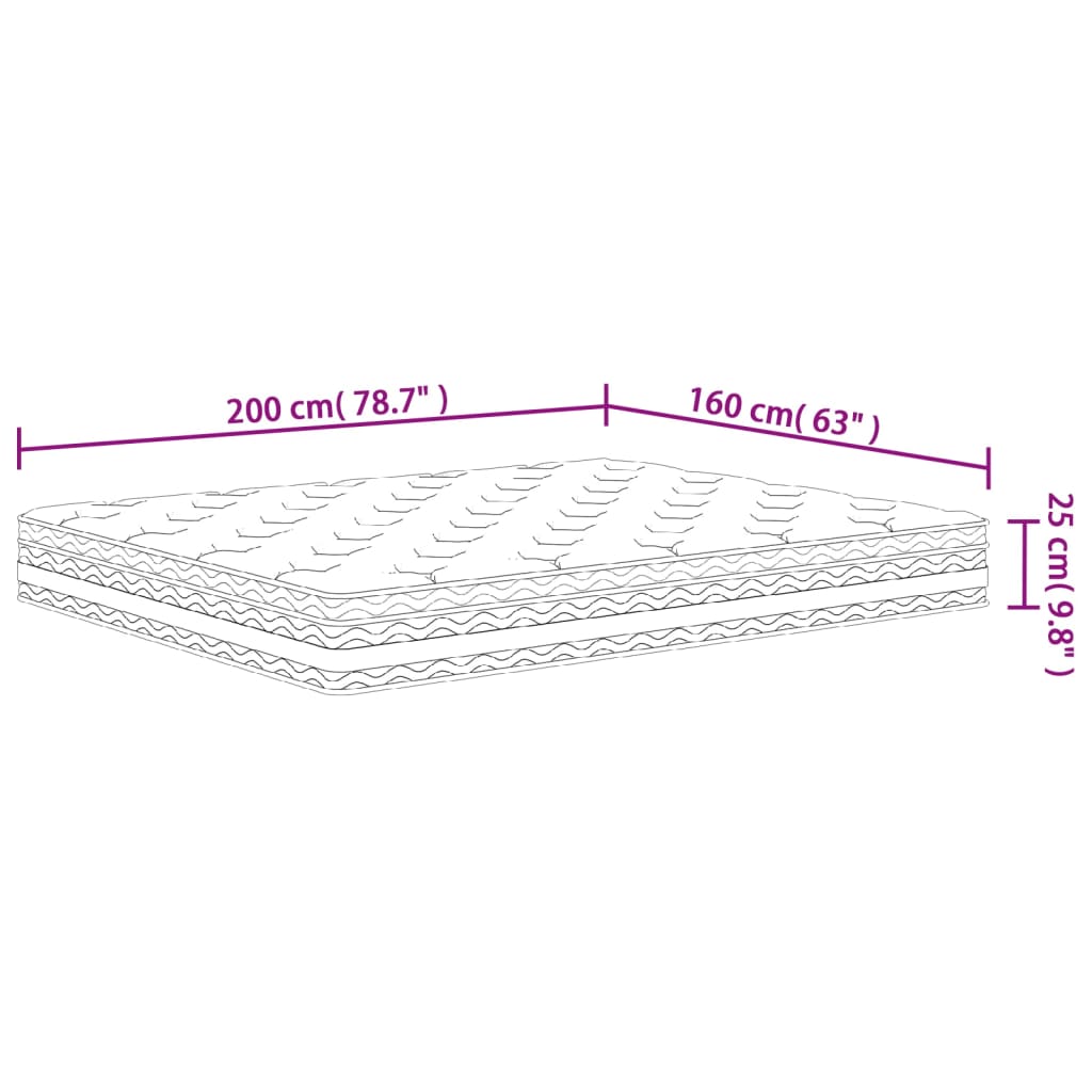 Materasso a Molle Insacchettate Medio 160x200 cm | homemem39