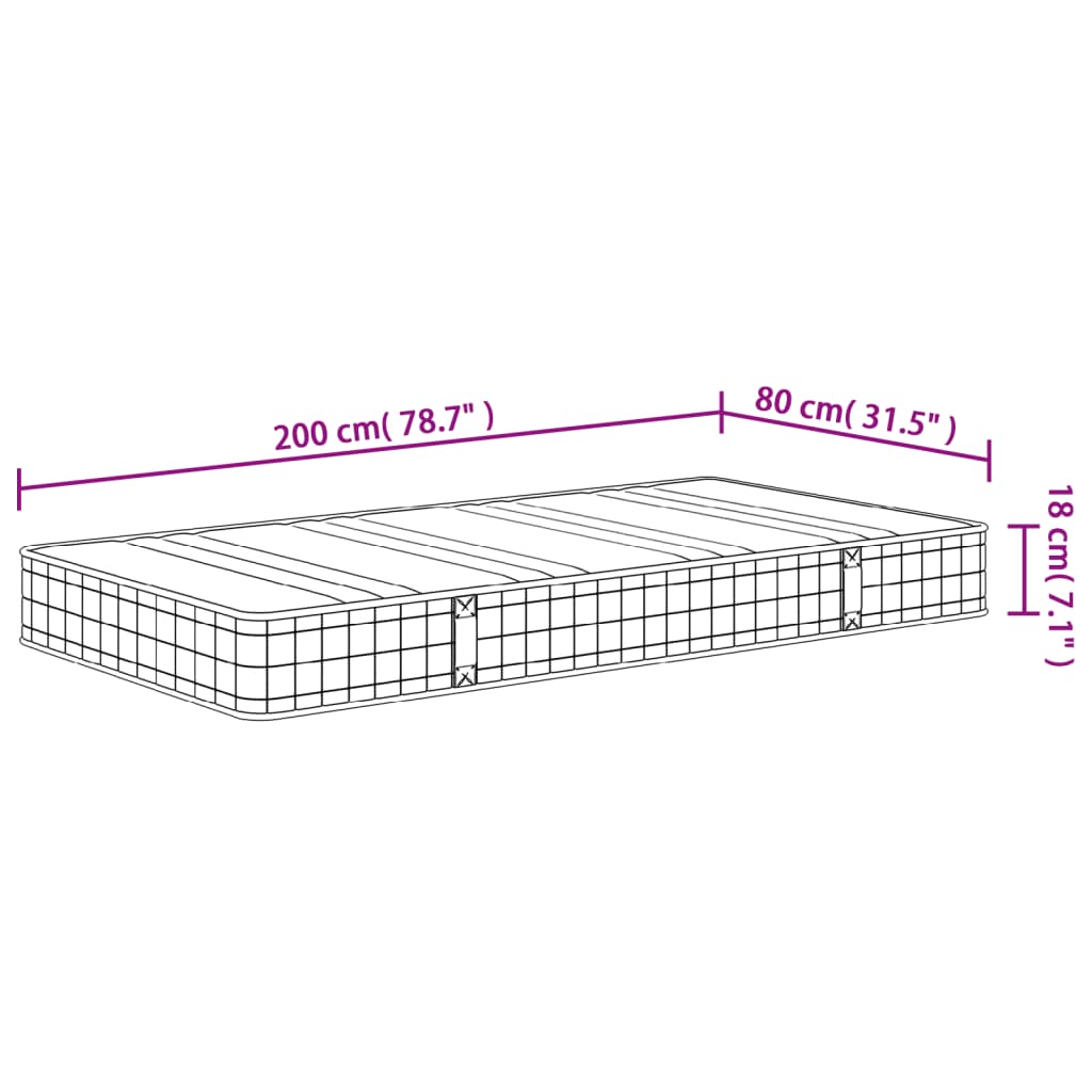 Materasso a Molle Bonnel Medio 80x200 cm | homemem39