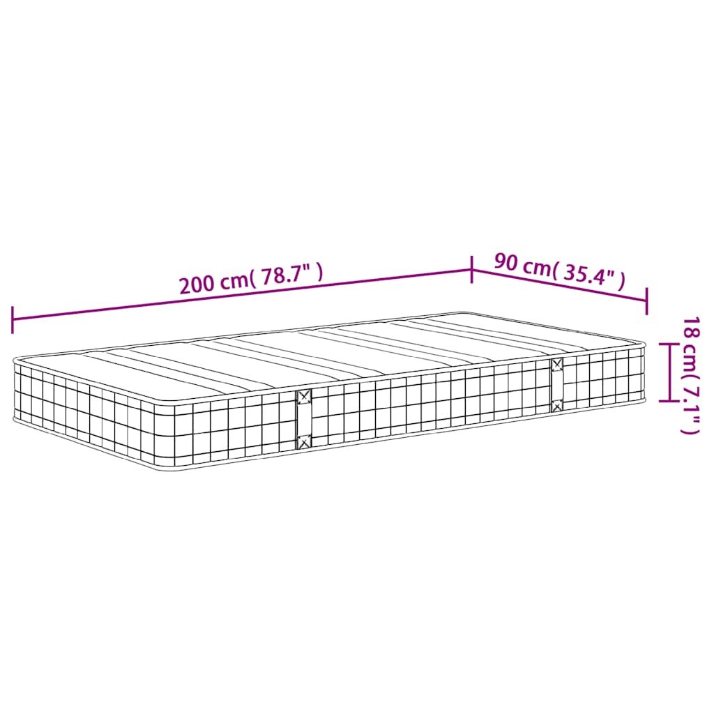 Materasso a Molle Bonnel Medio 90x200 cm | homemem39