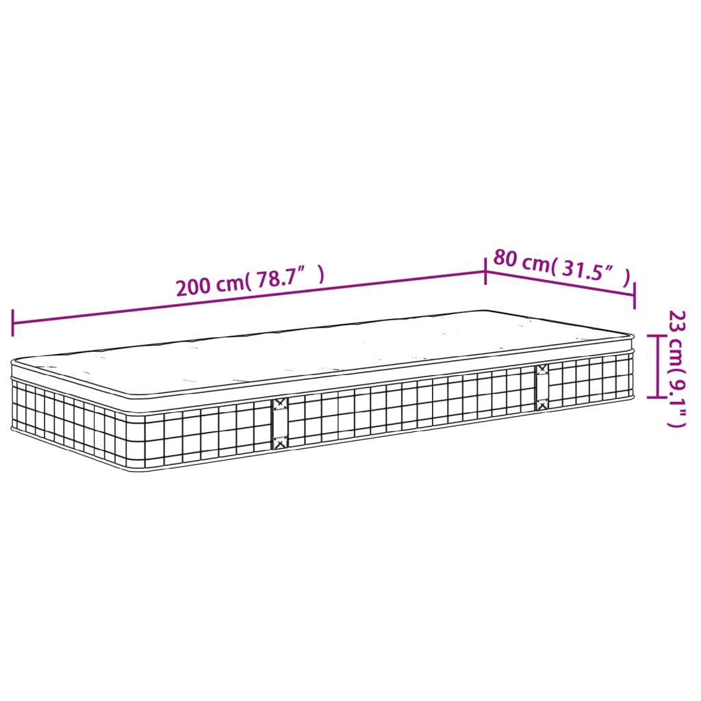Materasso a Molle Bonnel Medio 80x200 cm | homemem39