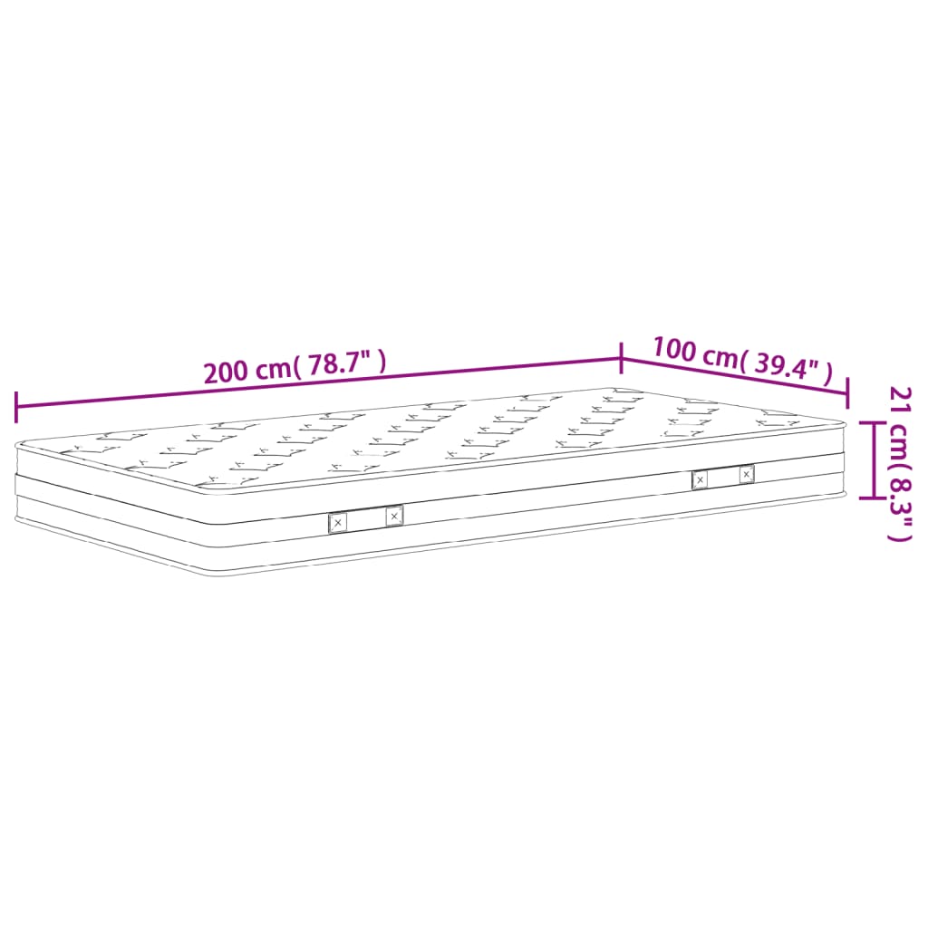 Materasso a Molle Bonnel Medio 100x200 cm | homemem39