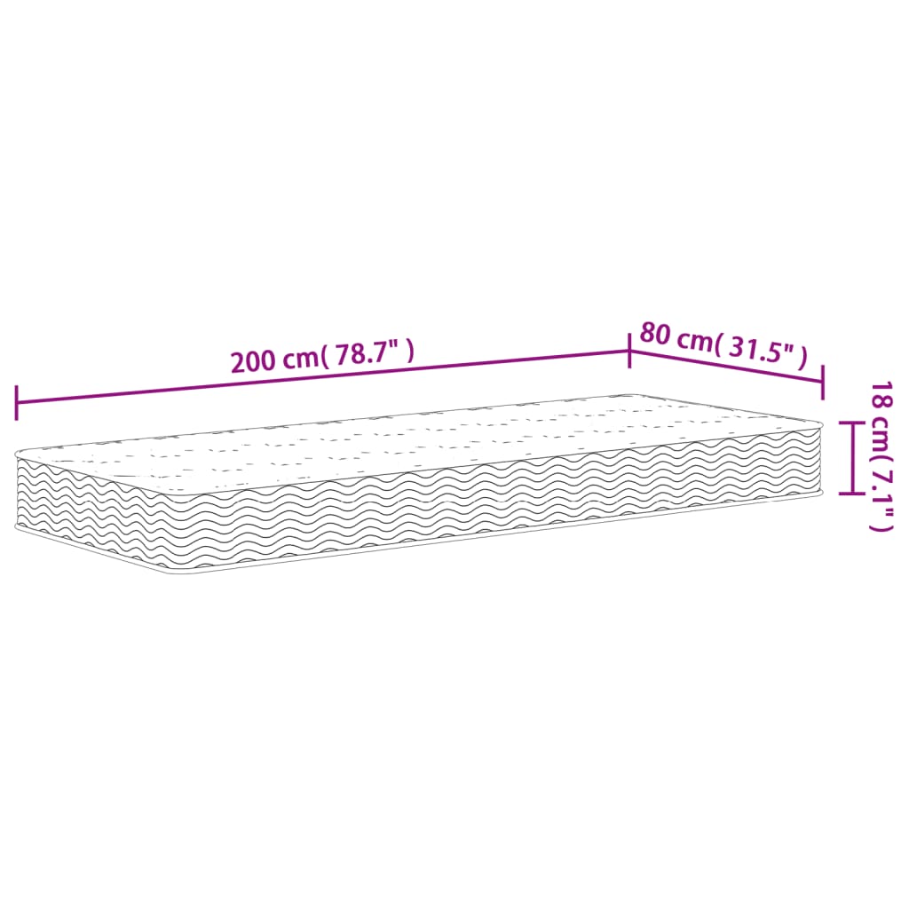 Materasso a Molle Bonnel Medio 80x200 cm | homemem39
