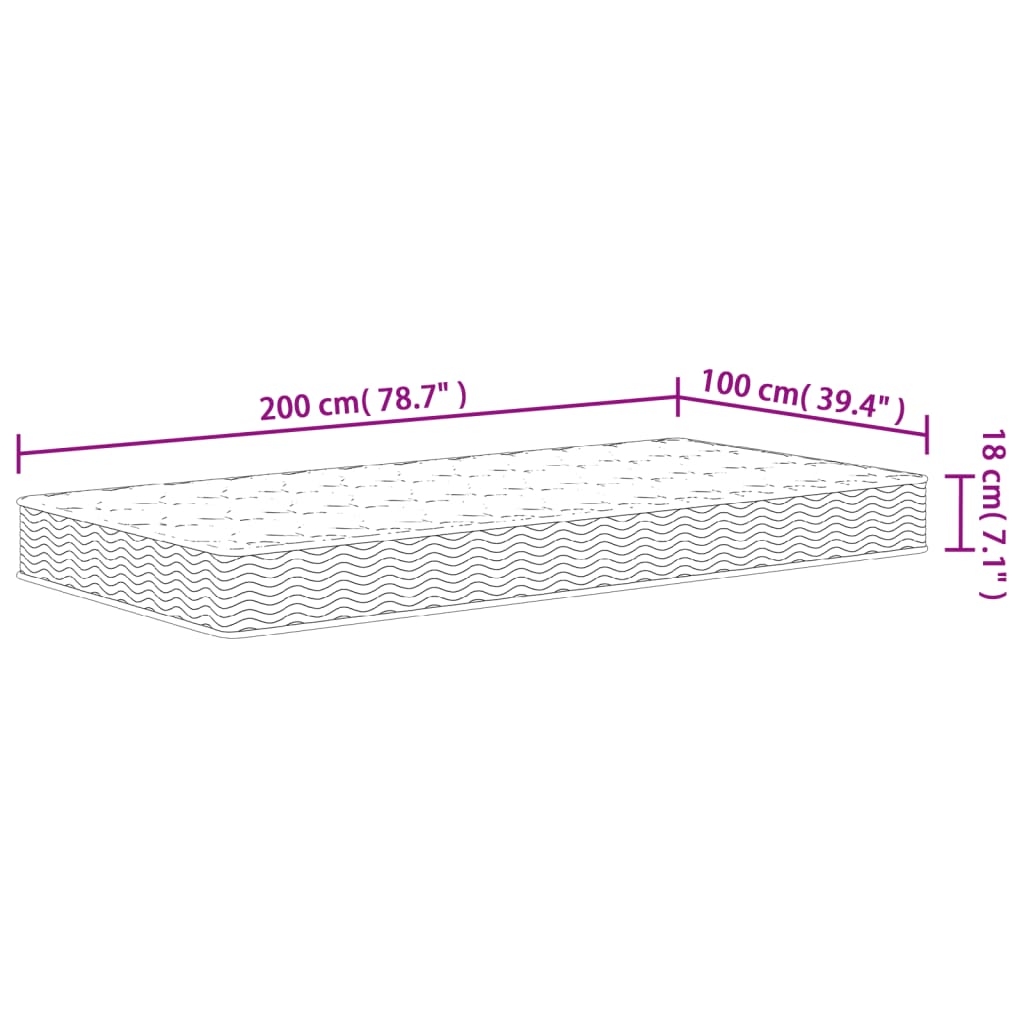 Materasso a Molle Bonnel Medio 100x200 cm | homemem39