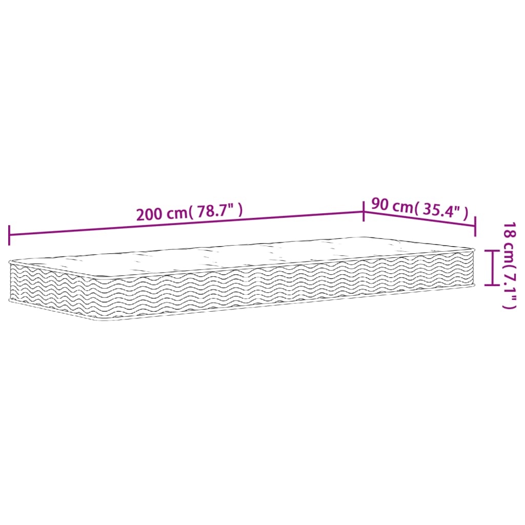 Materasso a Molle Bonnel Medio 90x200 cm | homemem39