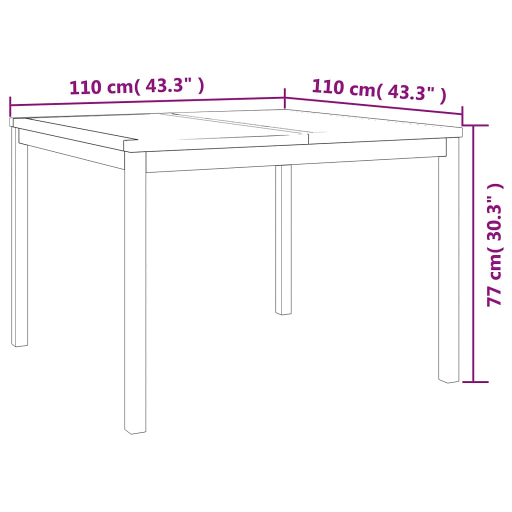 Set da Pranzo per Giardino 5 pz in Legno Massello di Teak | homemem39