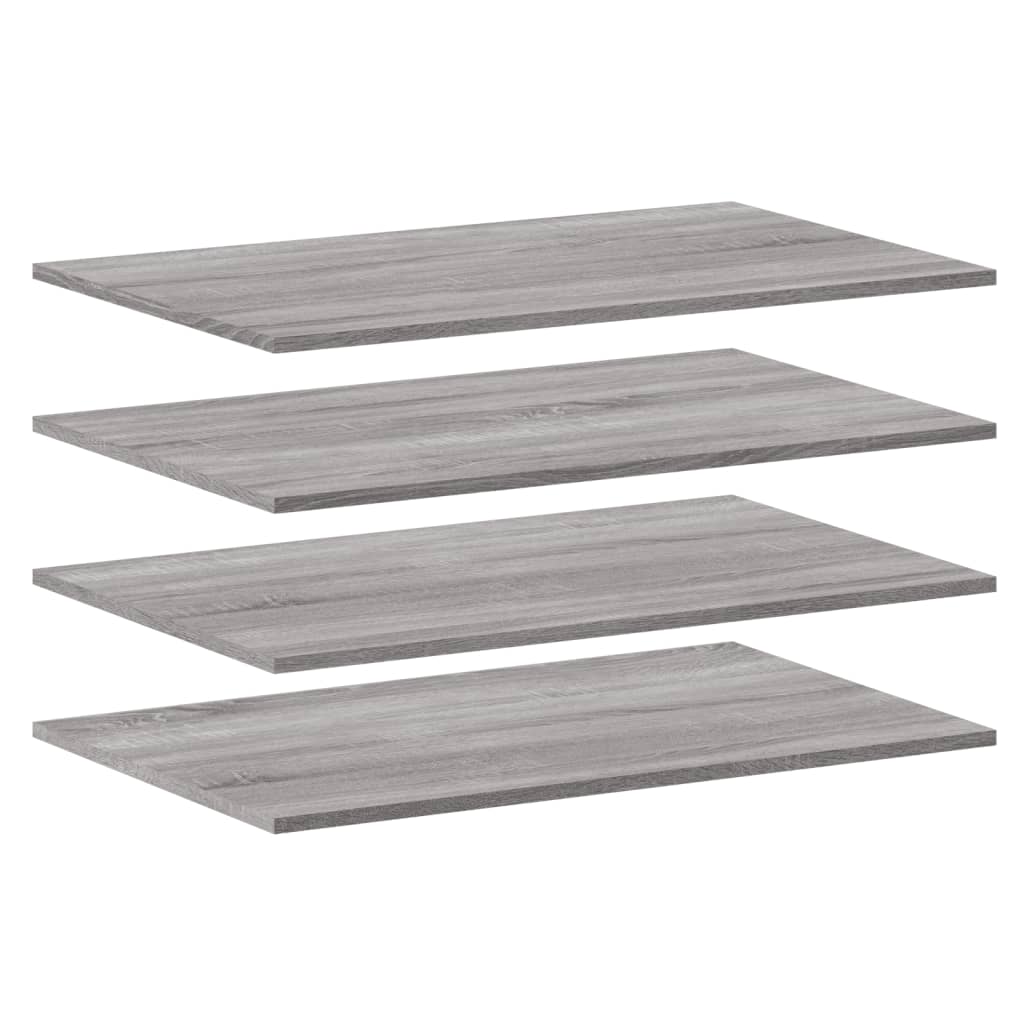 Mensole Parete 4pz Grigio Sonoma 80x50x1,5cm Legno Multistrato - homemem39