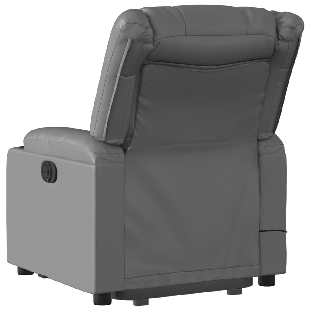 Poltrona Alzapersona Elettrica Reclinabile Grigio in Similpelle - homemem39