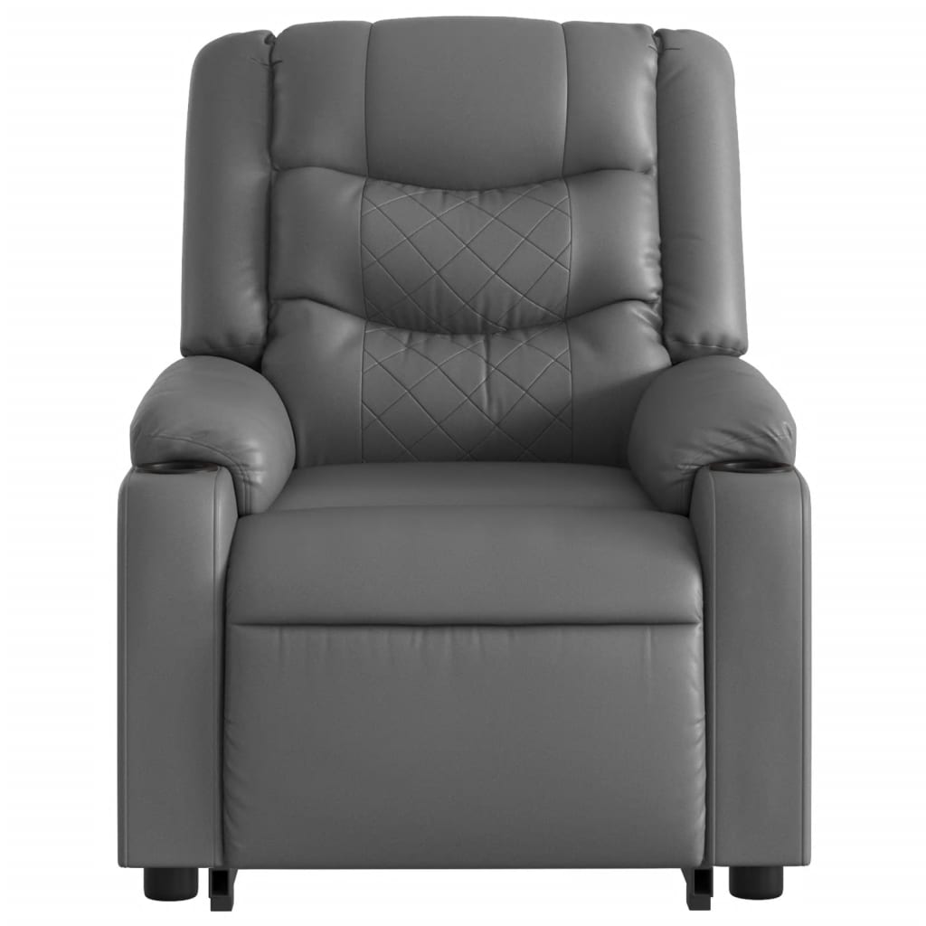 Poltrona Alzapersona Elettrica Reclinabile Grigio in Similpelle - homemem39