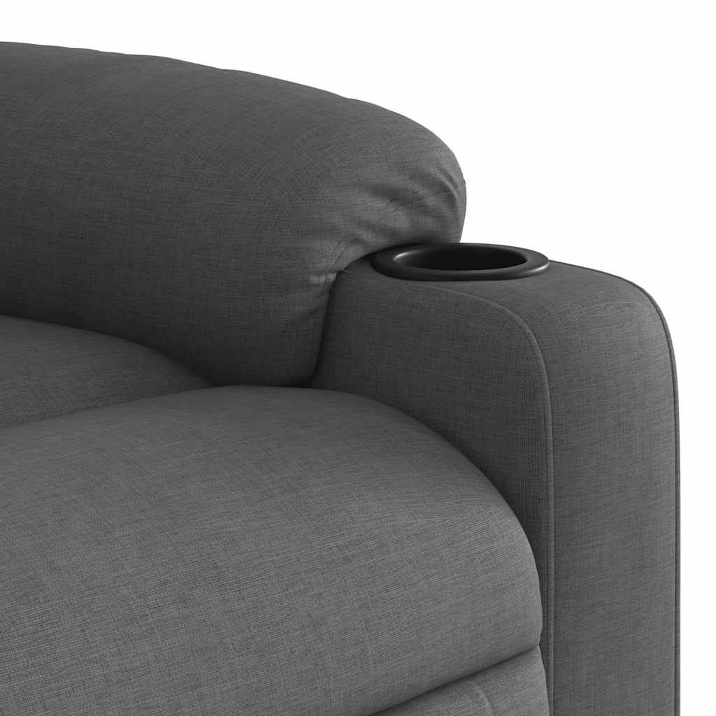Poltrona Elettrica Reclinabile Grigio Scuro in Tessuto