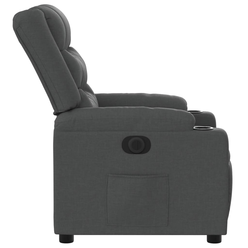 Poltrona Elettrica Reclinabile Grigio Scuro in Tessuto | homemem39