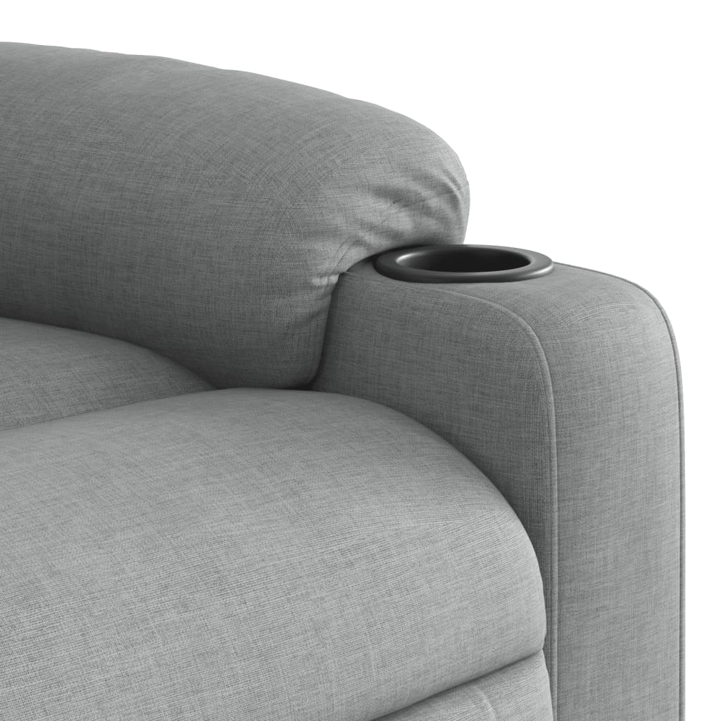 Poltrona Alzapersona Massaggi Reclinabile Grigio Chiaro Tessuto | homemem39