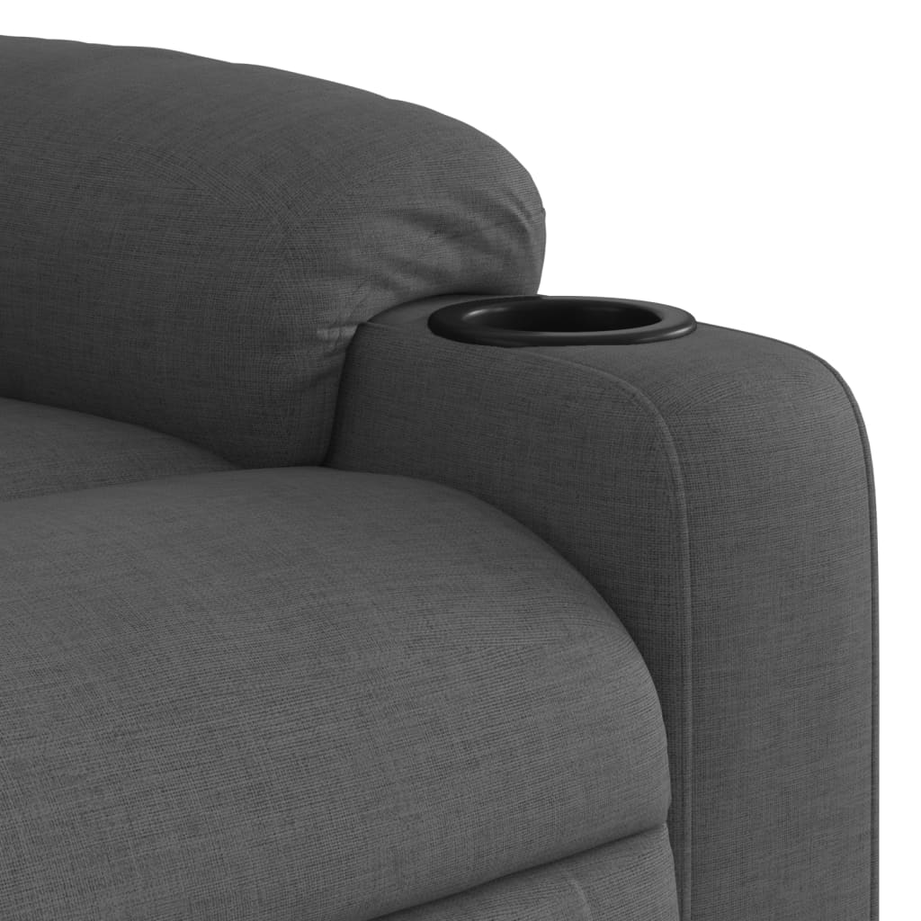 Poltrona Alzapersona Massaggi Reclinabile Grigio Scuro Tessuto | homemem39