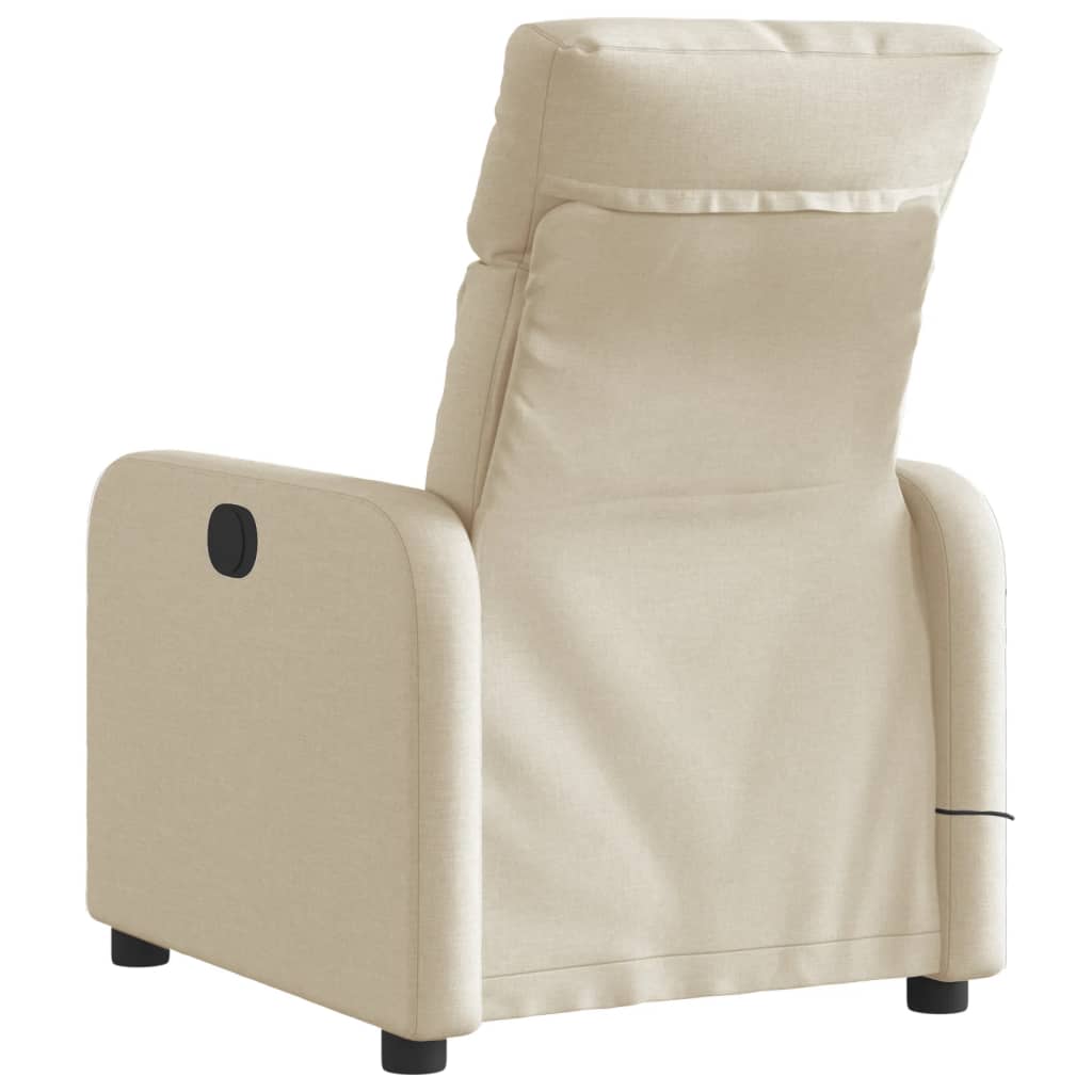 Poltrona Reclinabile Massaggiante Elettrica Crema in Tessuto - homemem39