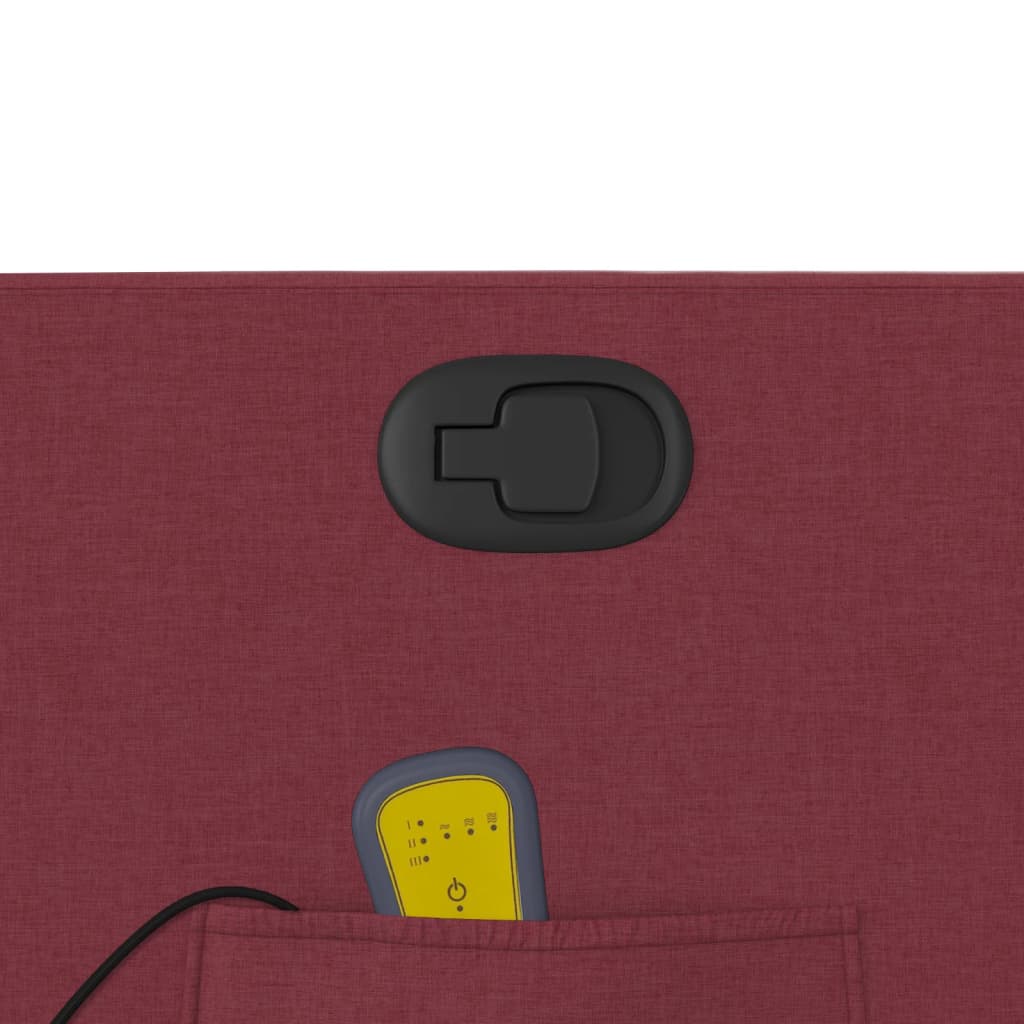 Poltrona Alzapersona Massaggio Reclinabile Rosso Vino Tessuto - homemem39