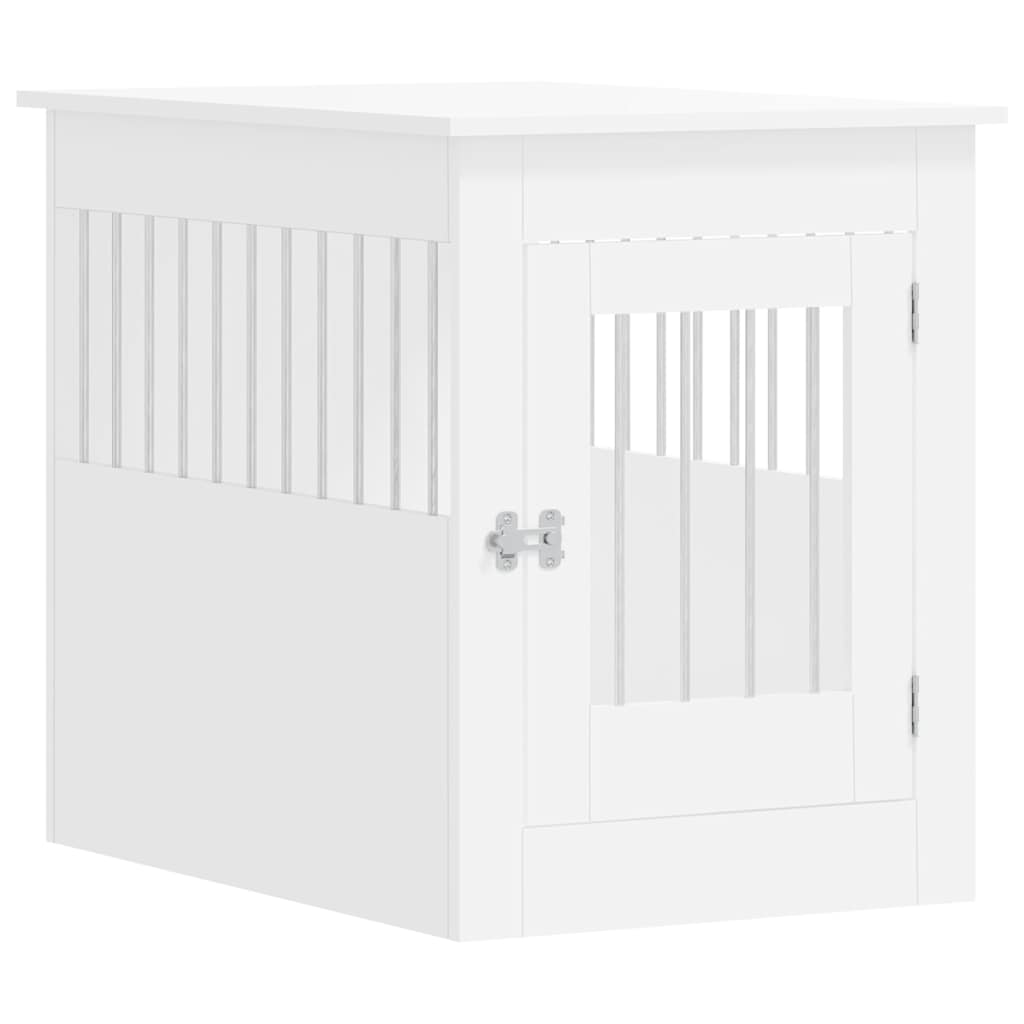 Gabbia Cani da Arredamento Bianca 55x80x68cm Legno Multistrato - homemem39