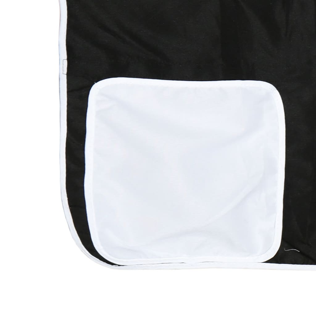 Letto a Soppalco con Tende Bambini Bianco e Nero 80x200 cm Pino | homemem39