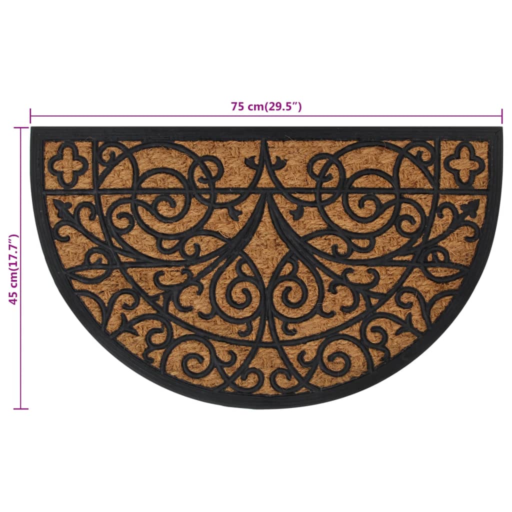 Zerbino Mezzo Rotondo 45x75 cm in Gomma e Fibra di Cocco | homemem39
