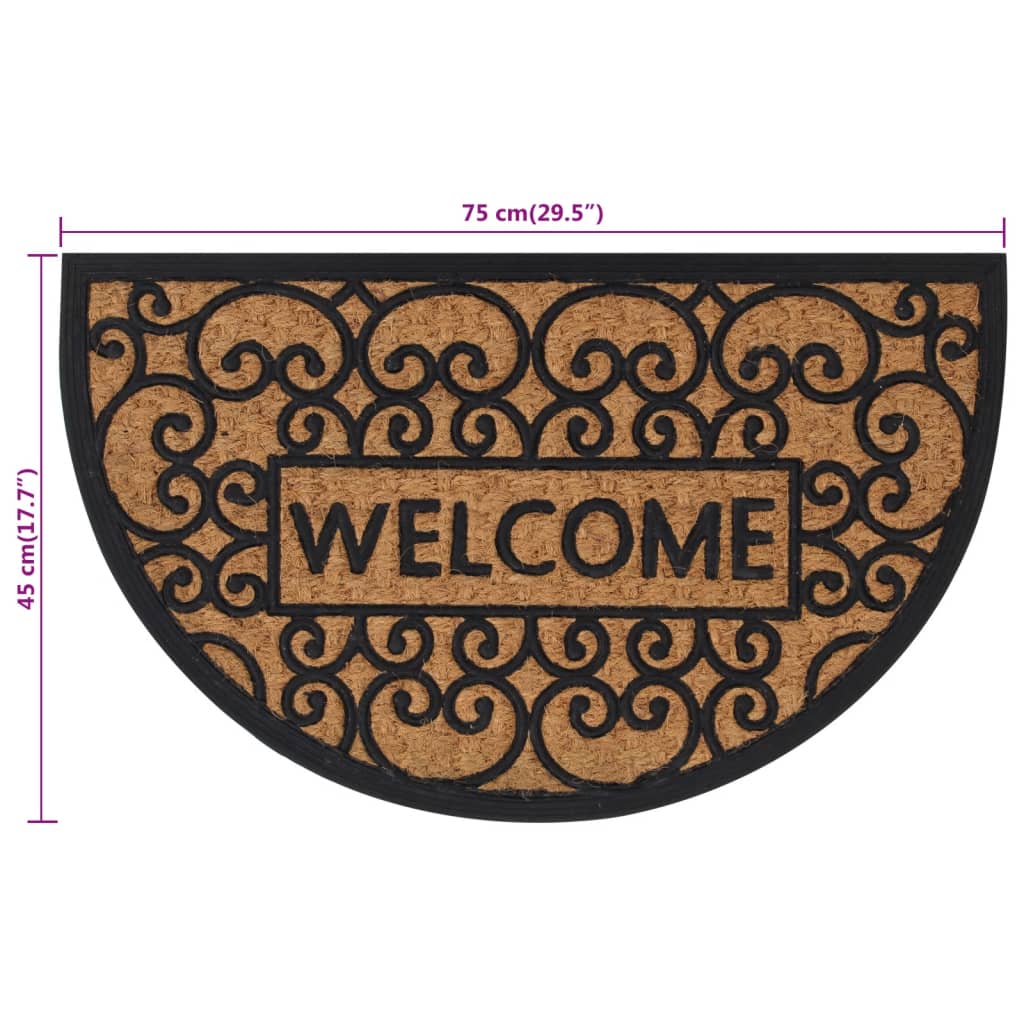 Zerbino Mezzo Rotondo 45x75 cm in Gomma e Fibra di Cocco | homemem39