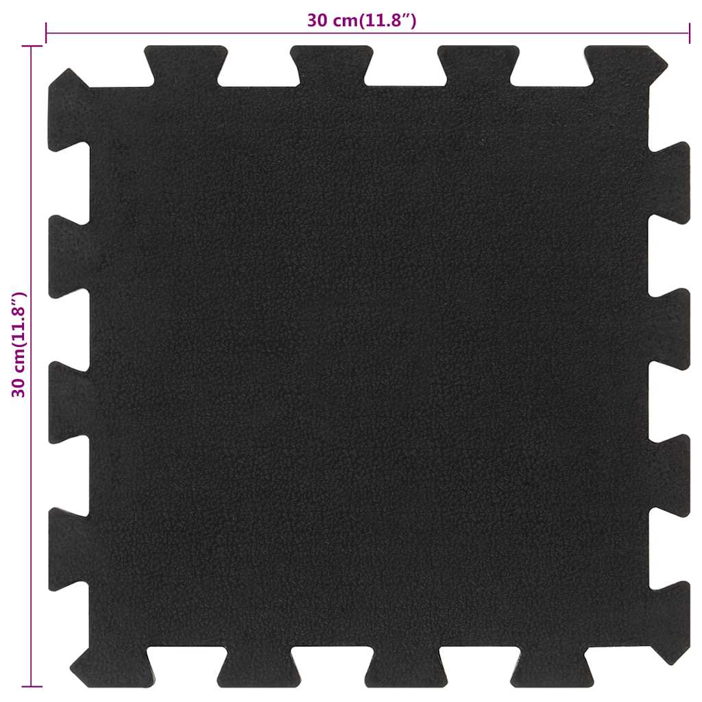 Piastrelle per Pavimenti in Gomma 16 pz Nere 16 mm 30x30 cm | homemem39