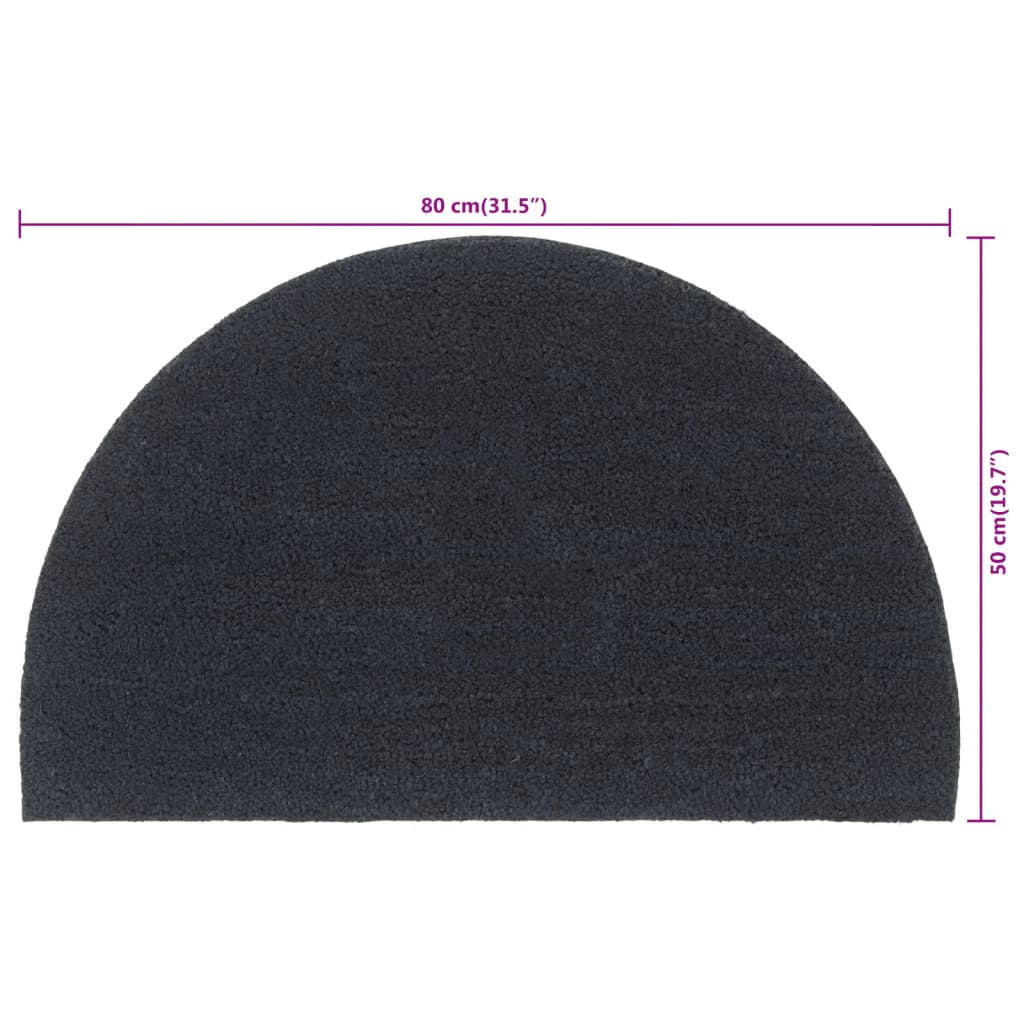 Zerbino Grigio Scuro Mezzo Rotondo 50x80 cm Fibra di Cocco | homemem39