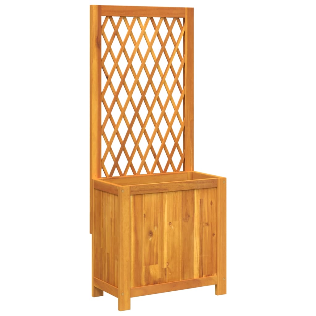 Fioriera con Traliccio 55x29,5x132 cm Legno Massello di Acacia - homemem39