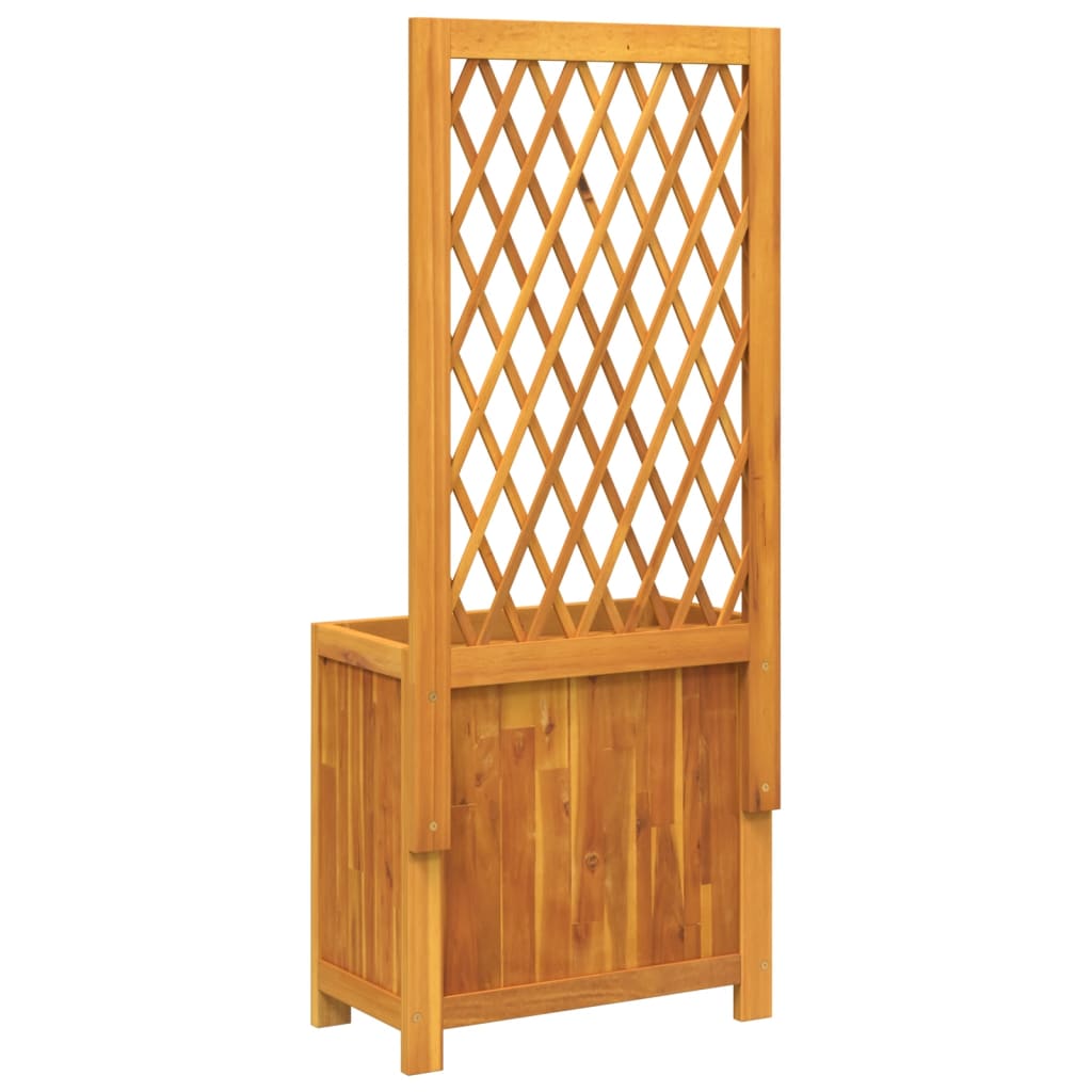 Fioriera con Traliccio 55x29,5x132 cm Legno Massello di Acacia - homemem39