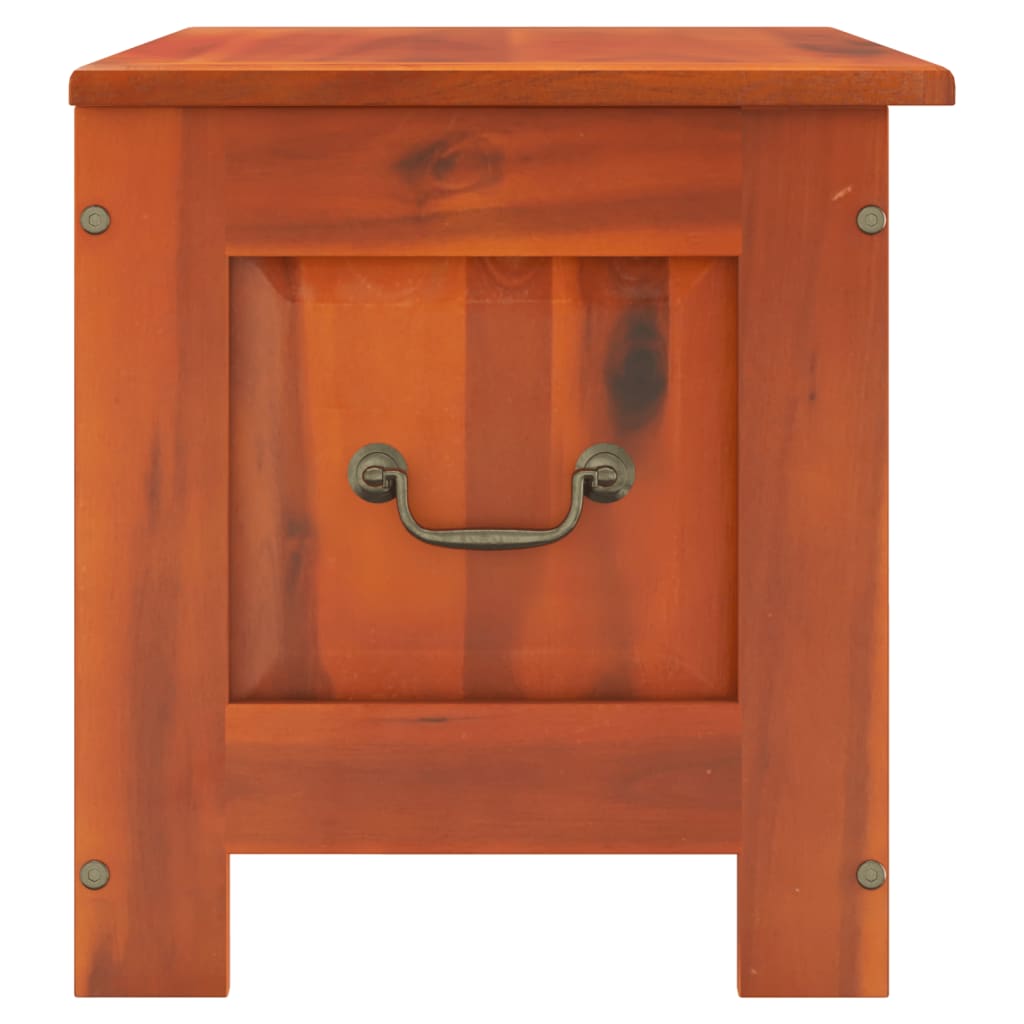 Cassapanca con Coperchio Marrone in Legno Massello di Acacia